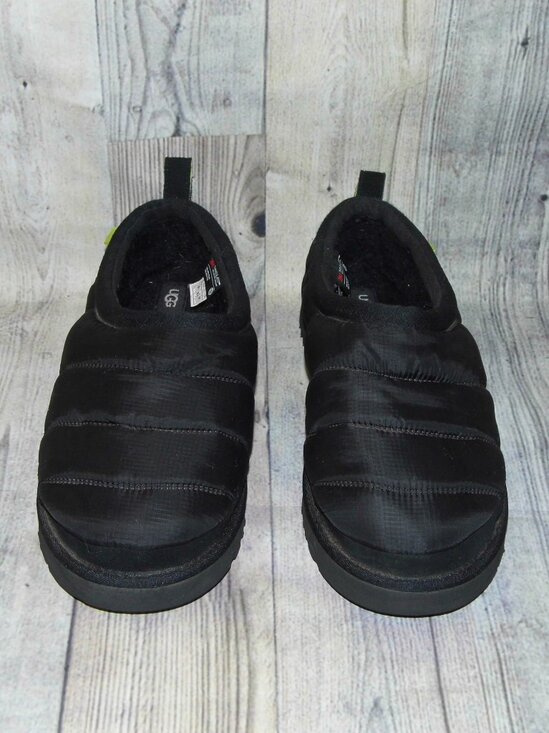 UGG Tasman LTA Black Nylon/Sheepskin Slippers Mens Size 12 - Picture 4 of 8
